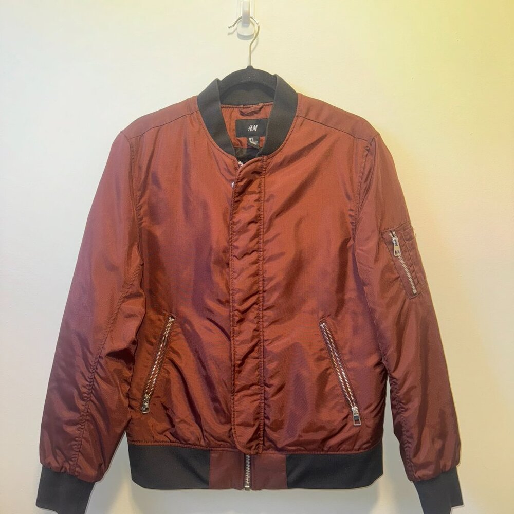 Maroon Bomber Jacket - image 2